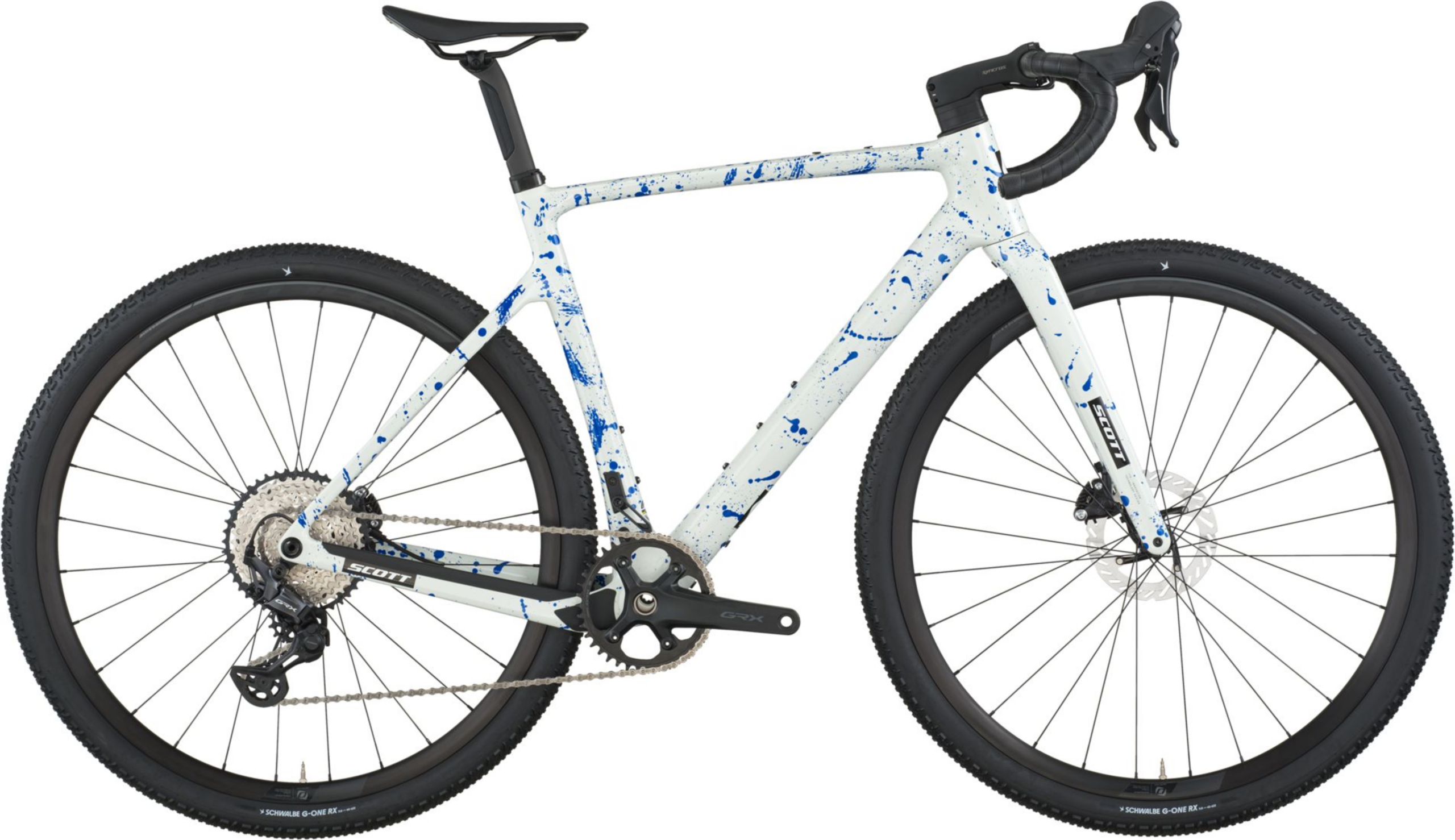 ebfc093beaa1ecc66cb36404978d3d48b6a3c49c_a787a3df24fea3ae.png Scott Addict Gravel 30 wit/spat blauw - Afbeelding 1